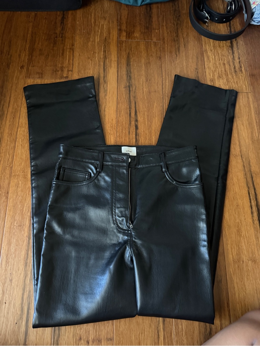 Wilfred Black Faux Leather Skinny Jeans